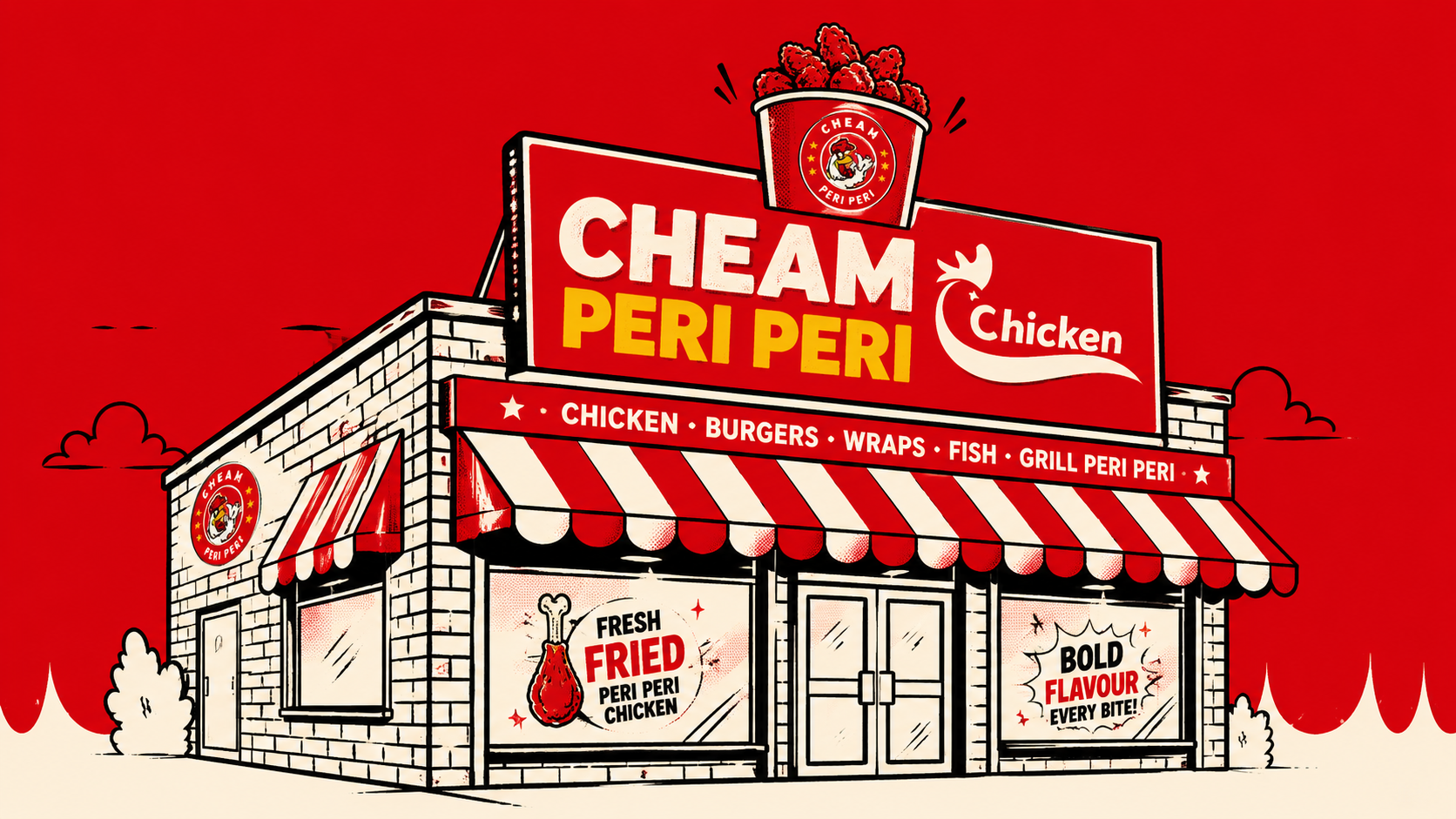 Cheam Peri Peri Chicken Illustration